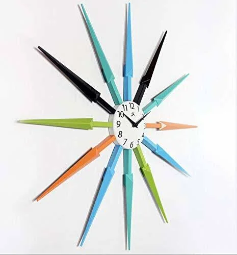 Infinity Instruments Midcentury Multicolored Wall Clock 24.5x22x 24.5x22x 1.75x22