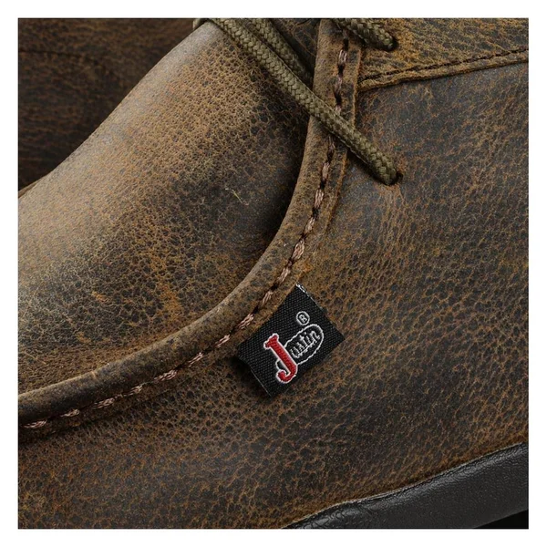Justin Boots Men's Cappie Steel-Toe Work Shoes - Dark Brown (7.5)