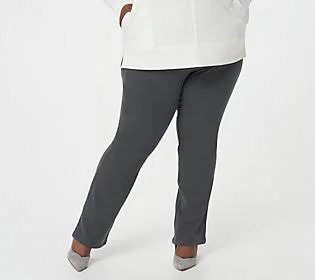 Belle by Kim Gravel Regular Flexibelle Boot-CutJeans, Size Plus 22, Graphite
