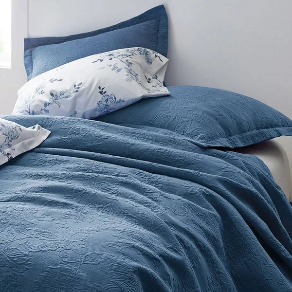 Putnam Cotton Matelassé Coverlet - Dune - Brown - Size King, The Company Store