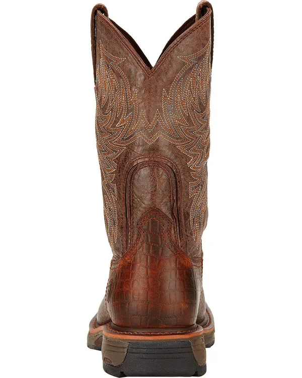 Ariat Men's Wide Square Toe Workhog Work Boots - Brown, 9, 2E