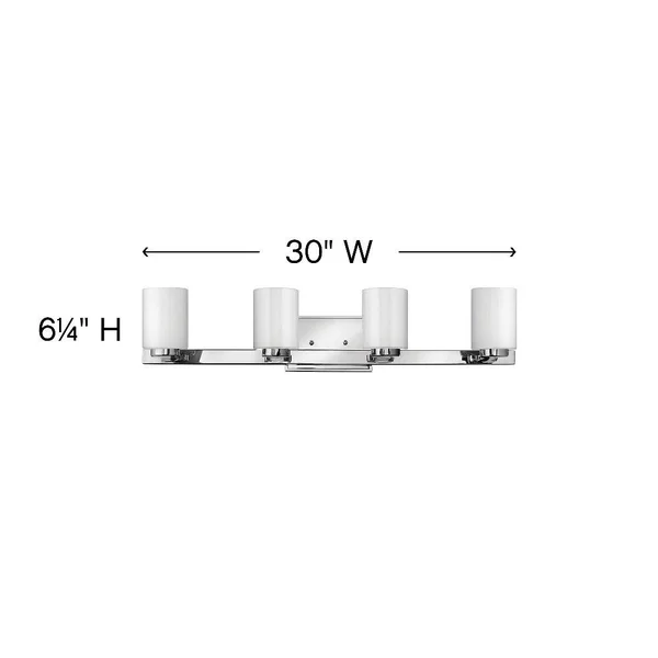 Hinkley Lighting Miley 4 Light Bath, Brushed Nickel/Clear - 5054BN-CL