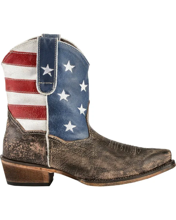 Roper American Flag Shorty - Brown - Ankle Boots