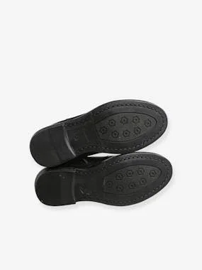 Leather Boots with Elastic - for Girls Black