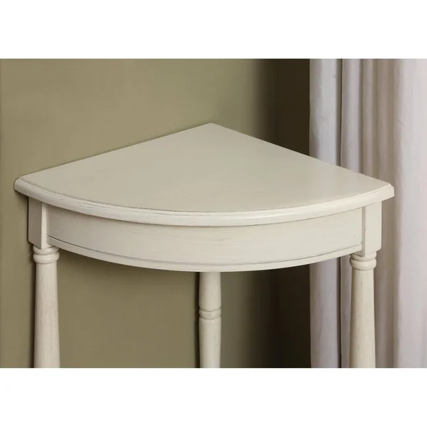Corrine Antique White Corner Table