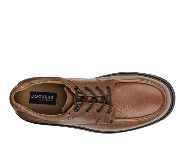 Dockers Glacier Men's Lace Up Moc Toe Shoes, Dark Tan, 10.5