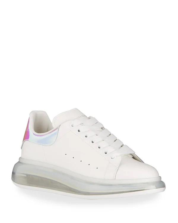Alexander McQueen Men's Larry Fantasy Oversized Transparent-Sole Sneakers - White, Men's, 12D, Sneakers & Trainers Sneakers