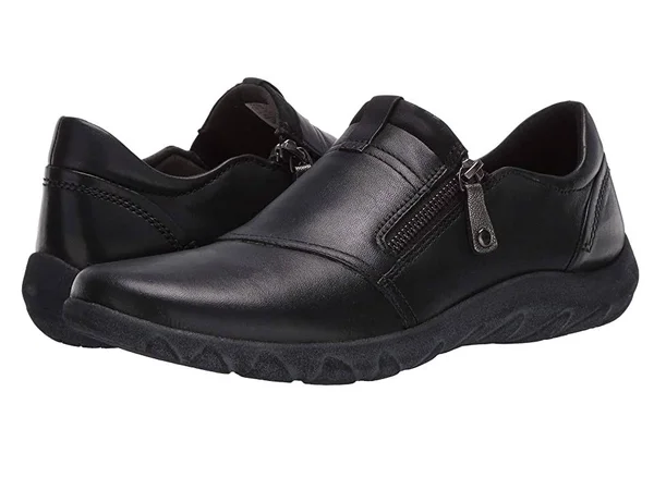 Rockport Women's Cobb Hill Amalie Zipper Slip-On - Size: 9.5, Black Leather