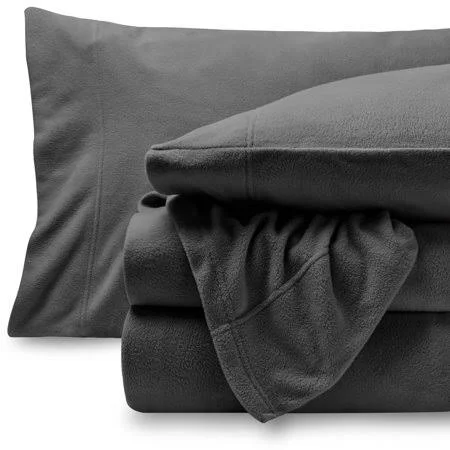Bare Home Fleece Super Soft Premium Sheet Set - Extra Plush Pill-Resistant All Season Cozy Breathable Hypoallergenic (King - Gray