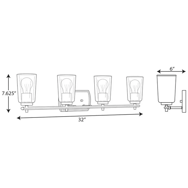 Progress Lighting Adley Bath & Vanity Brushed Nickel 4 Light