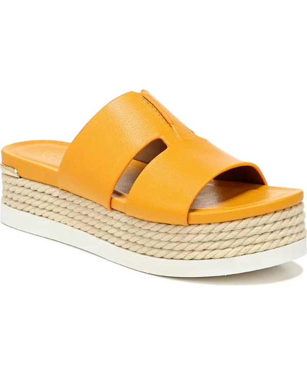 Franco Sarto Women's Kenny Platform Slide - Goldenrod Bazini Leather