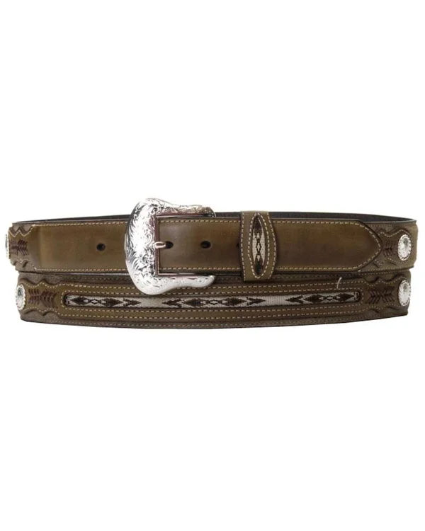 Nocona Mens Top Hand Fabric Inset Belt