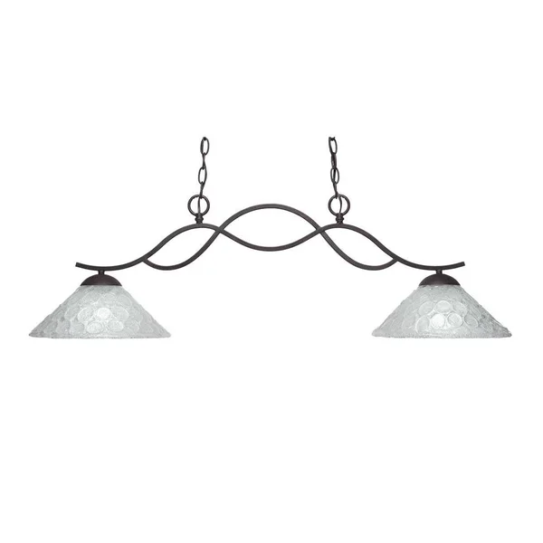 Toltec Lighting-342-DG-441-Revo - Two Light Island Dark Granite Finish with Italian Bubble Glass