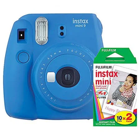 Fujifilm Instax Mini 9 Instant Camera with Mini Film Twin Pack Cobalt (89755845) Blue Cobalt