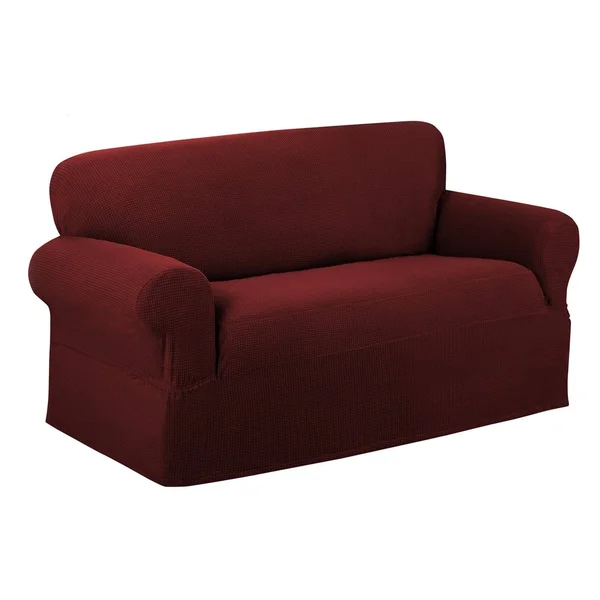 Maytex Reeves Stretch 1-Piece Loveseat Slipcover, Red