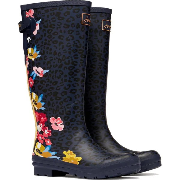 Joules Printed Rain Boots with Adjustable Back Gusset
