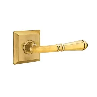 Emtek 8131TUS7RH Passage Turino Lever with Quincy Rose Finish: French Antique Brass, Handle Orientation: Right