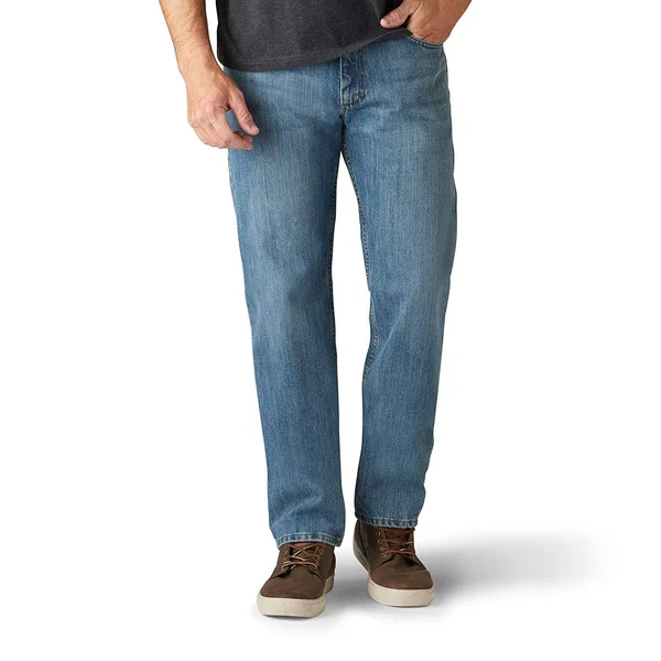 Men's Lee Regular Fit Straight Leg Jeans - Size: 36 x 32, Med Blue