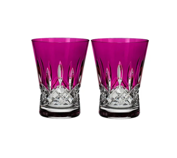Waterford Lismore Pops Double Old Fashioned Glass - Set of 2 - Hot Pink