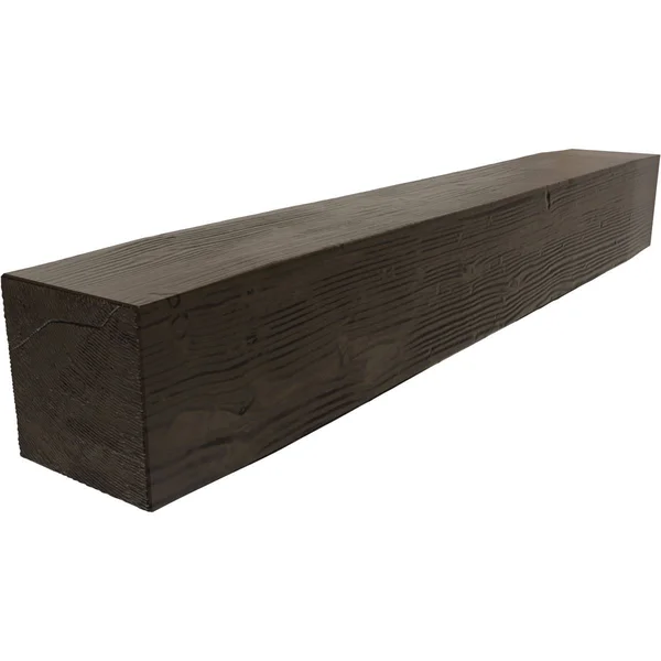 Ekena Millwork MANUSD08X08X36ZW 8x22H x 8x22D x 36x22W Sandblasted Faux Wood Fireplace Mantel - Premium Walnut