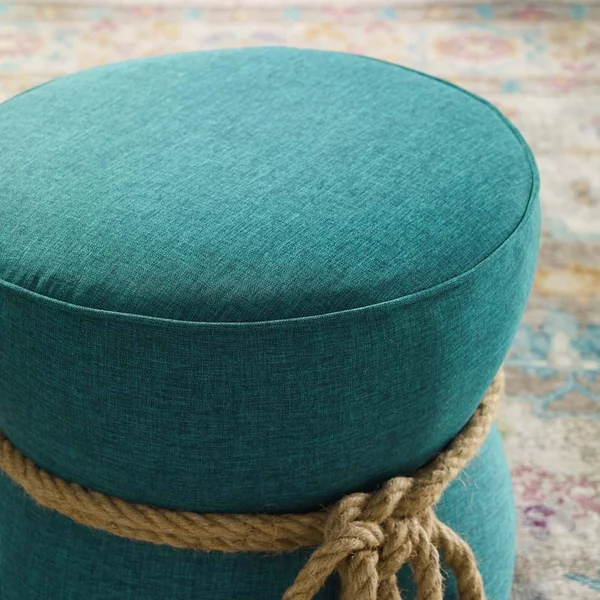 Contemporary Upholstered Living Room Ottoman - Teal