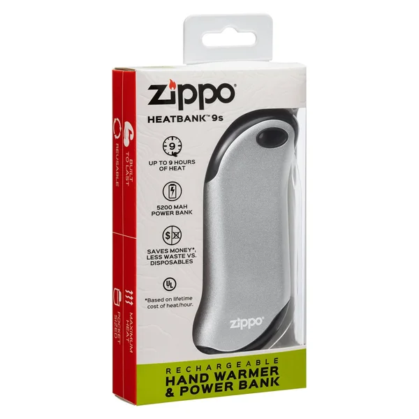 Zippo Silver HeatBank 9S Rechargeable Hand Warmer One-Size