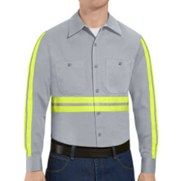 Red Kap Enhanced Visibility Cotton Work Shirt - SC30 - Navy - XXL