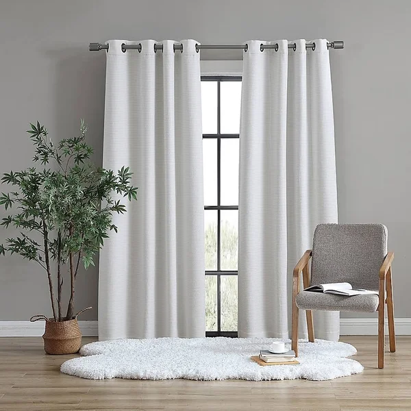 Ugg Devon 108x22 Grommet Room Darkening Window Curtain Panel in Snow (Single)