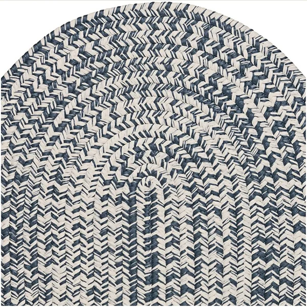 Colonial Mills Boatside Tweed Indoor/Outdoor Reversible Braided Rug (2& x 4& Oval - Sky Blue)