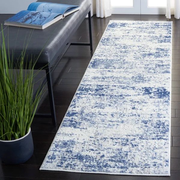 Safavieh Amelia Modern Abstract Rug - 2&2x22 x 14& Runner - Ivory/Navy