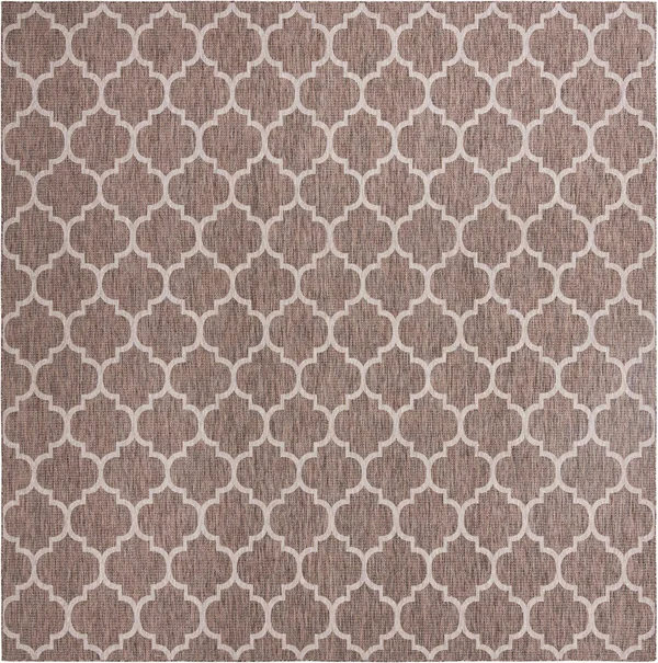 Outdoor Trellis 13 ft Square Brown Area Rug Indoor Outdoor Rug
