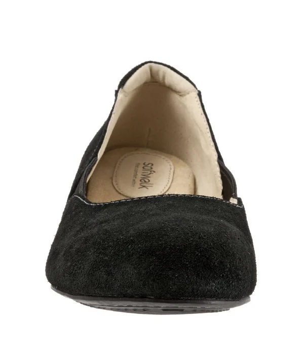 SoftWalk Norwich Flat - Women's - Black Suede