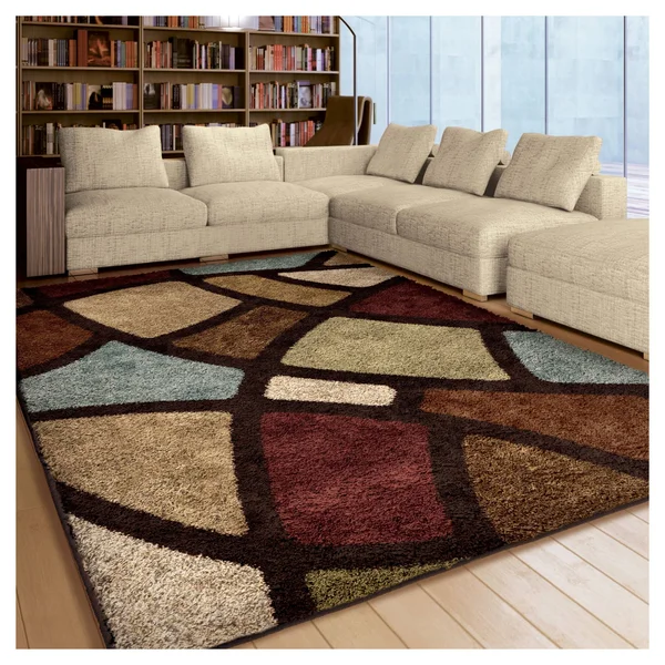 Orian Rugs Shag Geometric Oval Day Multi Area Rug 7&10x22 x 10&10x22