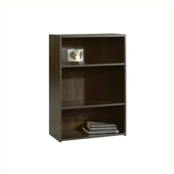 Scranton & Co 3-Shelf Wood Bookcase in Cinnamon Cherry
