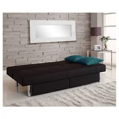 DHP Sola Convertible Sofa with Storage, Black