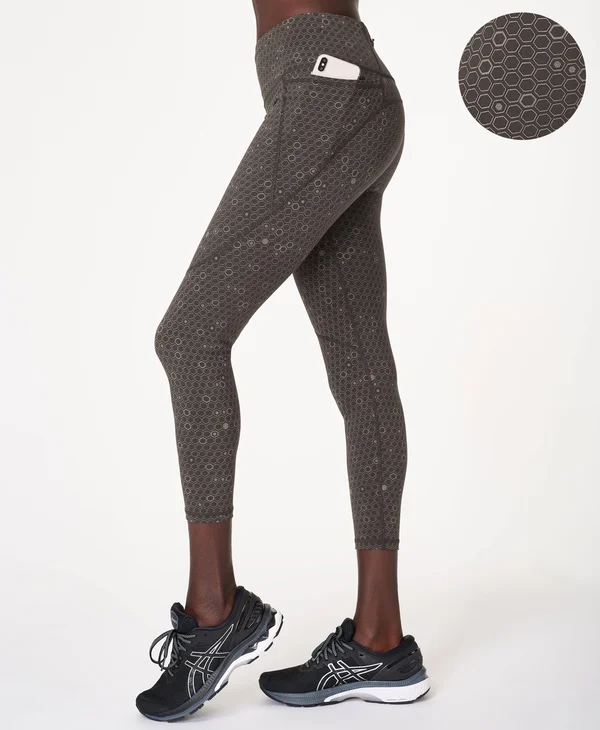 Sweaty Betty Power Reflective 7/8 Workout Leggings, Grey, Women's XXLarge