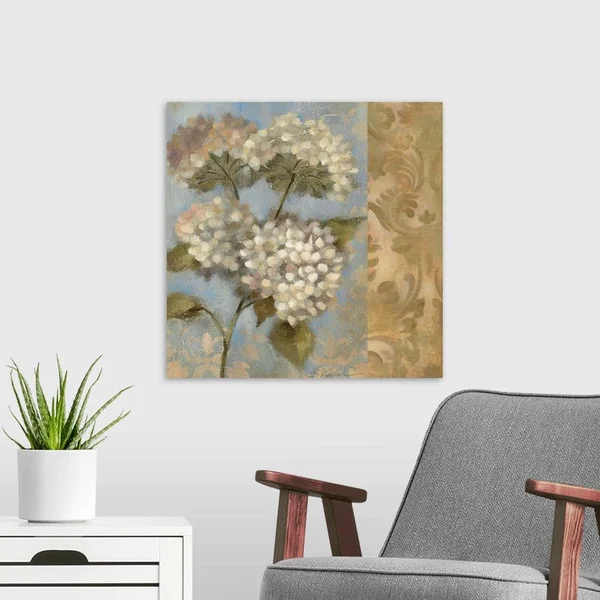 Hydrangea on Soft Blue, Canvas Wall Art, 20x20, Great Big Canvas