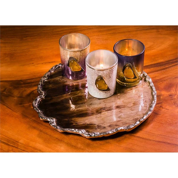 Evergreen Round Metal Tray