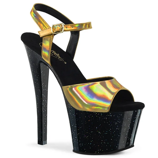 Pleaser - SKY-309HG 7 - Gold Hologram/Black