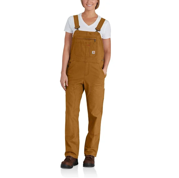 Carhartt Crawford Double Front Bib Overalls, Women's Carhartt Brown