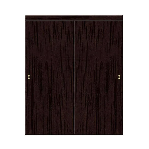 Impact Plus 72 in. x 96 in. Smooth Flush Solid Core Espresso MDF Interior Closet Sliding Door with Matching TRIM, Brown