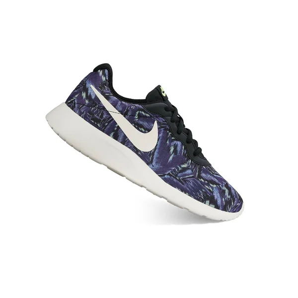 Nike Women's Tanjun Print Running Shoe Size 6 PURPLE/SAIL/BLACK