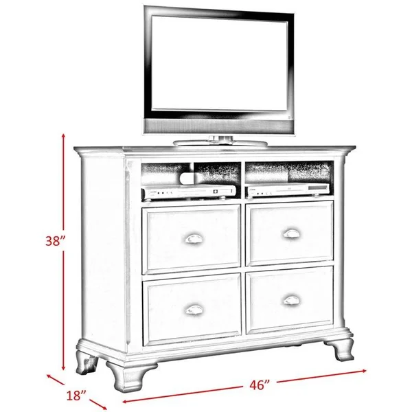 Bowery Hill 4 Drawer Media Chest in Cherry