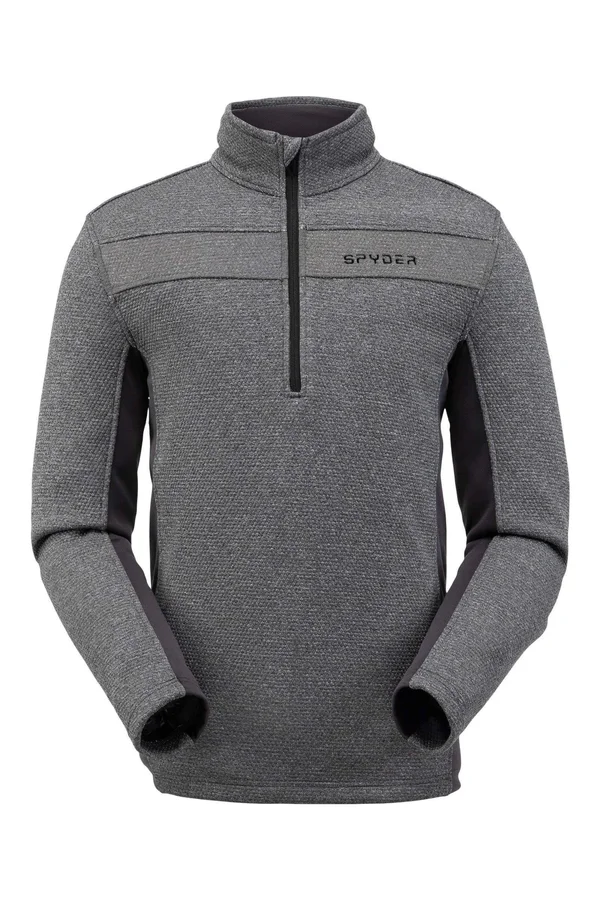 Spyder Encore Half Zip Fleece Jacket Mens Ebony Black