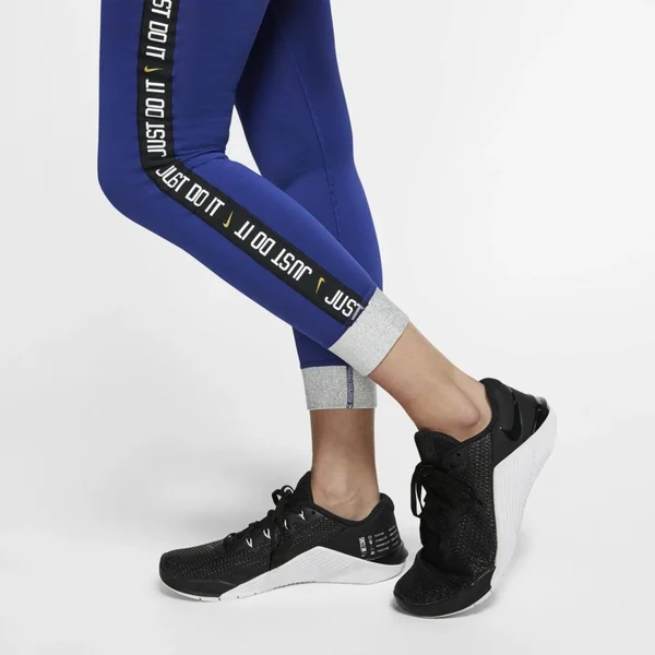 Nike One Icon Clash Cuff 7/8 Tights Deep Royal Blue/Metallic Silver/Black Xs