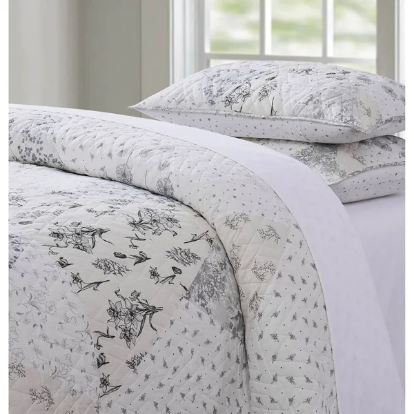 Cottage Classics Kamala Floral Cotton King Quilt Set