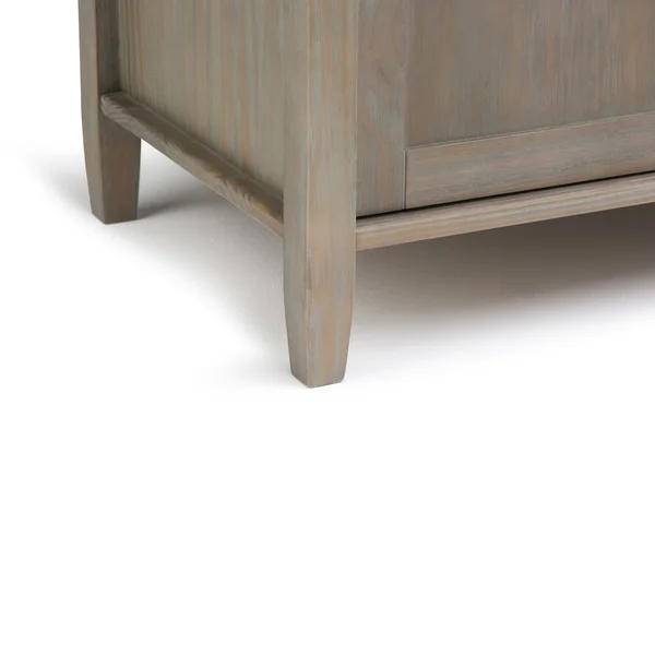 Wyndenhall Norfolk Solid Wood 44 inch Wide Rustic Entryway Storage Bench - 44 Inches Wide - 44 Inches Wide - Black