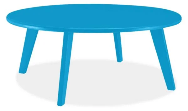 Room & Board - Modern Nova Round Outdoor Coffee Table in Blue 30 Diameter 13H in Recycled Acrylic/Plastic