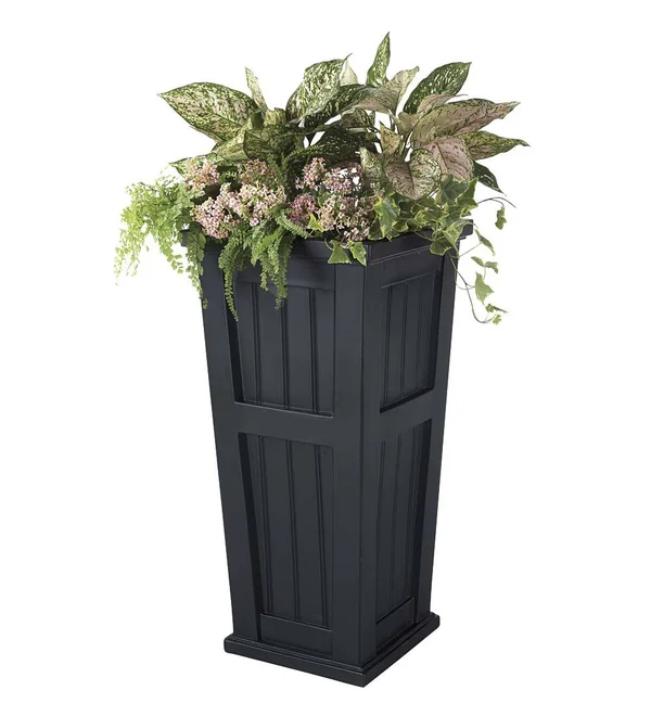 Mayne Cape Cod Tall Planter Black