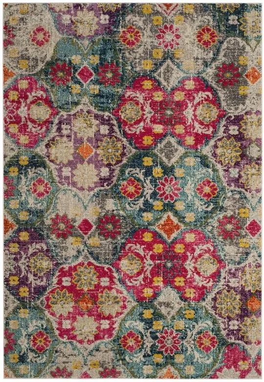 Safavieh Monaco MNC248R 5&1x22 x 7&7x22 Grey - Fuchsia Area Rug